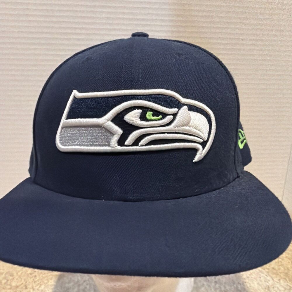 New Era 9FIFTY Seattle Seahawks NFL Blue Snapback Cap Hat 7 1/8